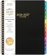 2026-2027 Planner - Calendar/Planner 2026-2027 Weekly and Monthly with Tabs, 8"
