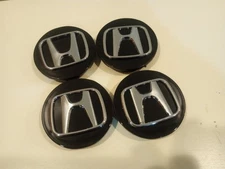 4x 69MM Black Fit For Honda Civic CR-V Accord Wheel Rim Center Caps Chrome Logo