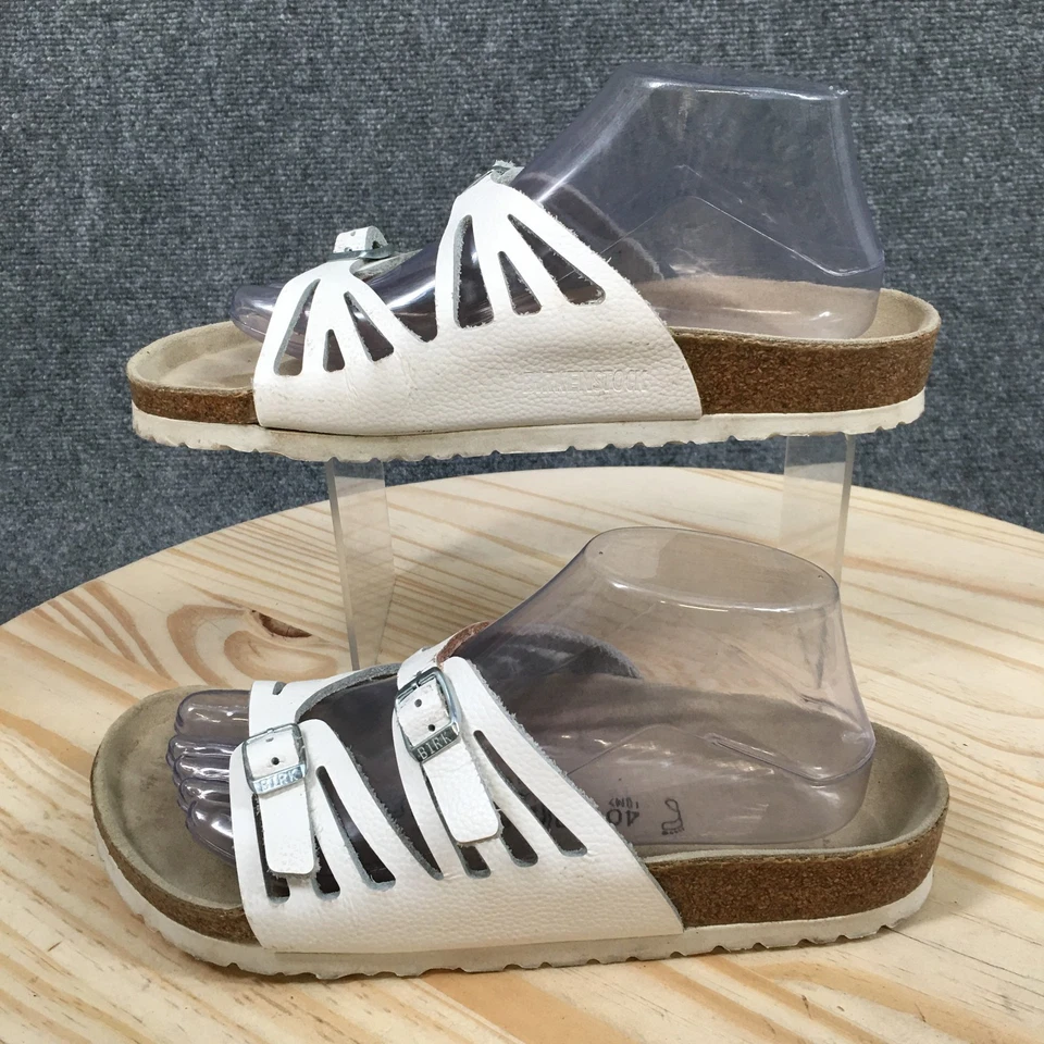 Sandalias Birkenstock Para Hombre 7 Mujer 9 Granada Informales Sin Cordones Hebilla Deslizable Blancas Foto 2 de 4