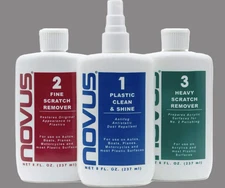 Novus Pack of 3/ 8oz / Clean #1,  Fine Scratch #2, Heavy Scratch #3
