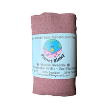 Muslin Swaddle Multi Use Baby Blanket 70 Bamboo 30 Cotton 47 x 47 Mauve
