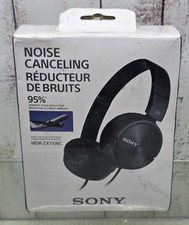 Sony MDR-ZX110NC Noise Canceling Headphones Wired On-Ear Black In Original Box