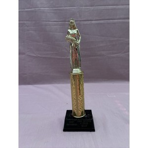 14" Pagent Trophyu Gold Holo Most Photogenic Miss Spring 4 Years 2007 Plate