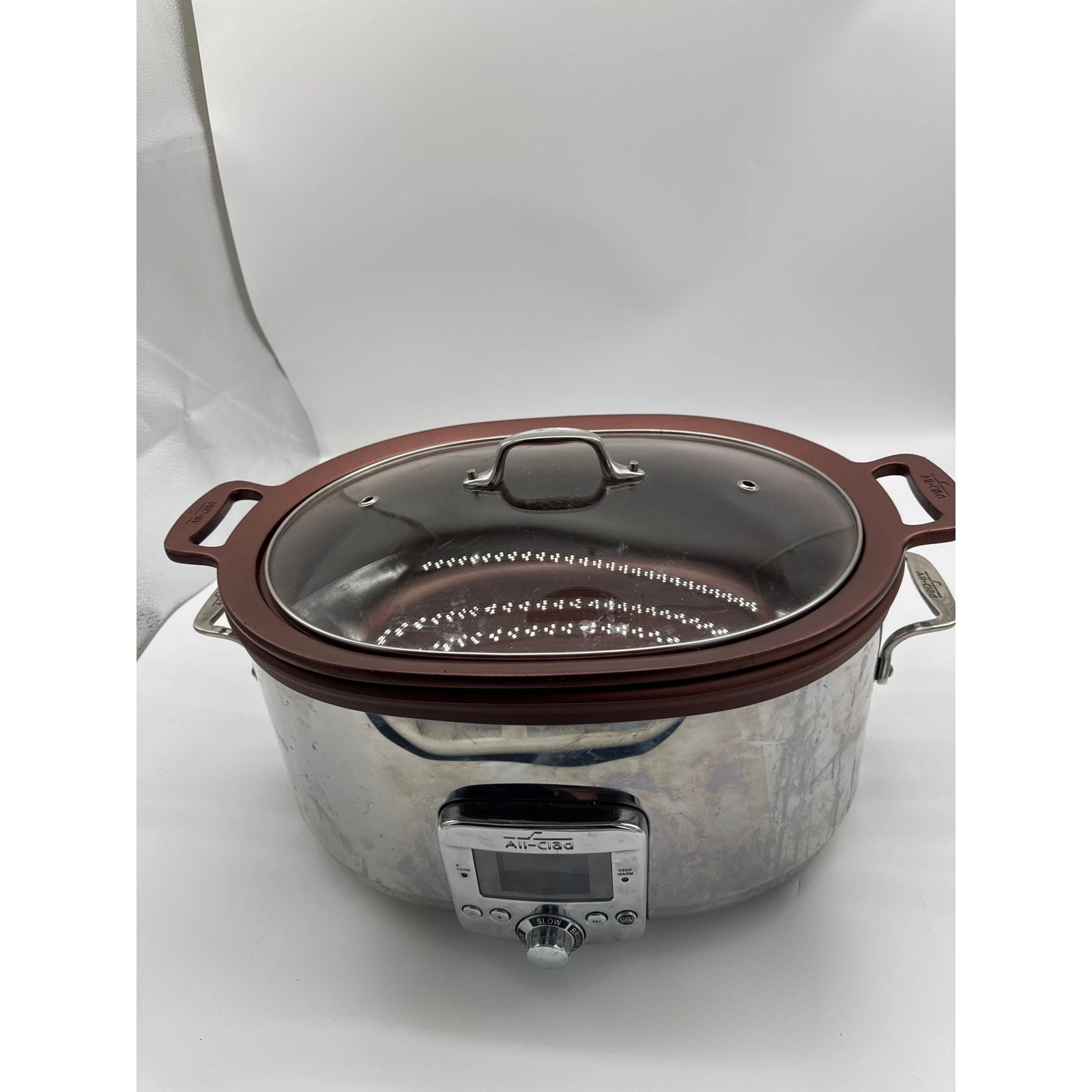 All-Clad 7-Quart Slow Cooker Model SC04 Stainless Steel w Insert READ