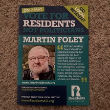 Residents For Uttlesford Local Election Leaflet 2026 - Uttlesford Essex