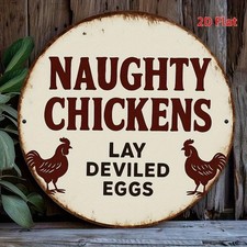 Tin Metal Signs Home D cor 8x8 Rustic Farmhouse Chicken Flock Wall Art Vintage