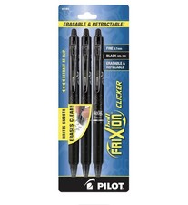 Pilot FriXion Clicker 0.7 Gel Pens 18- Pack Erasable Retractable Black Ink Fine