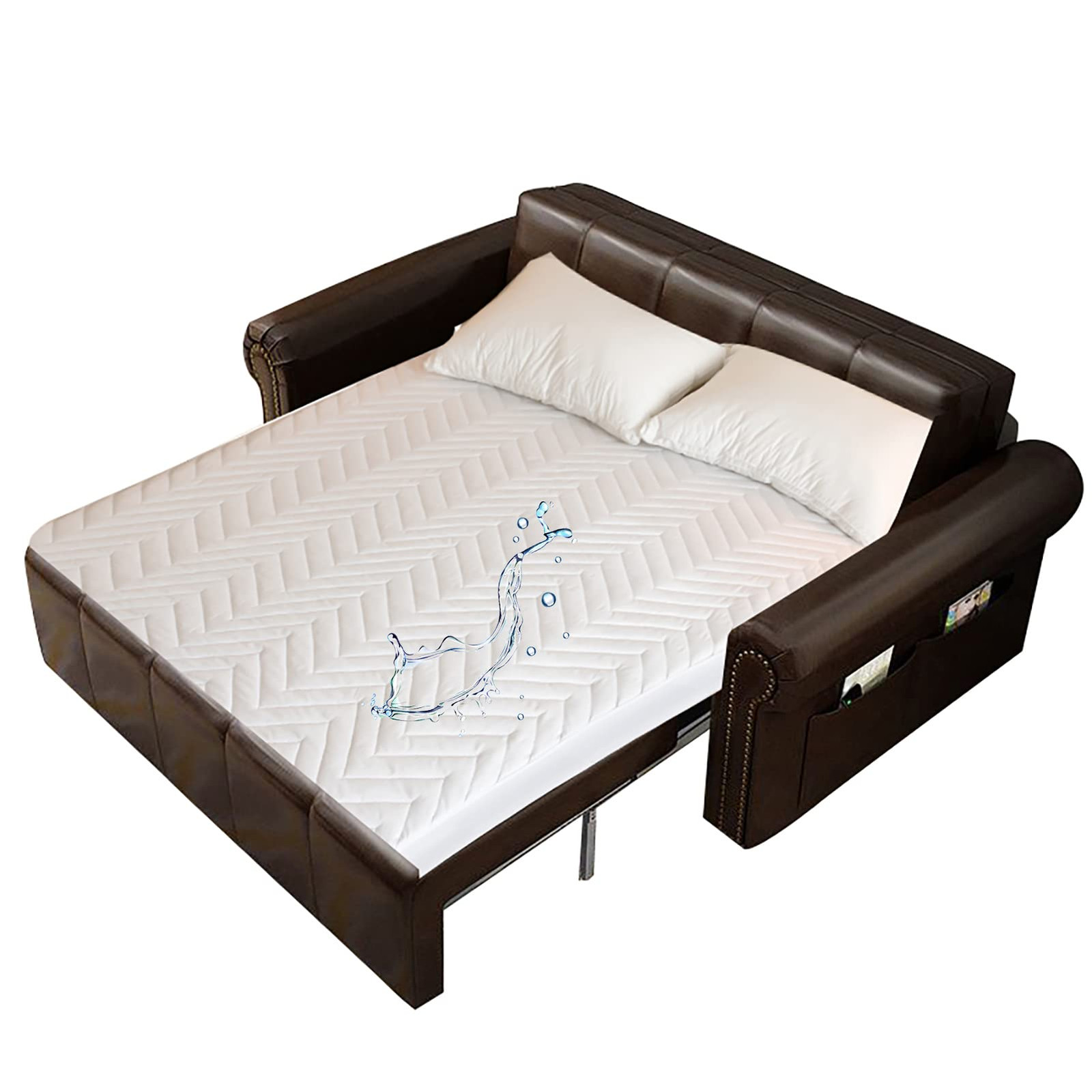 Quilted Waterproof Full Size Sleeper Sofa Mattress Protector 54x72 Inch