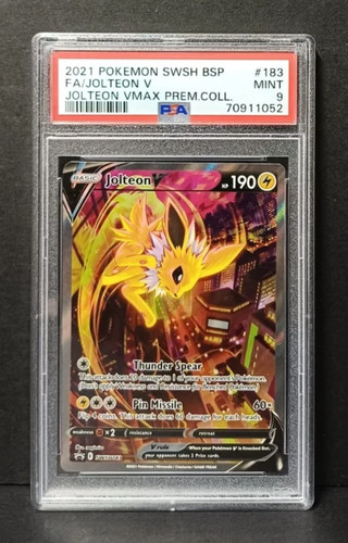 2021 Pokemon Jolteon V SWSH183 Black Star Promo Alt Art PSA 9 English