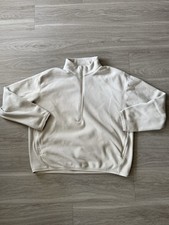 Lululemon Mens Large Oversized-Fit Fleece Half Zip Pullover Natural Ivory