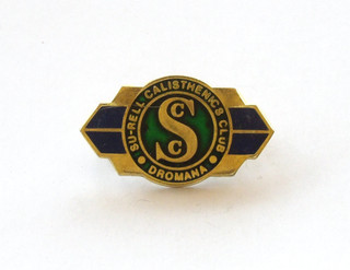Vintage Su Rell Calisthenics Club Dromana VIC Member Metal Lapel Pin Hat Badge