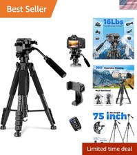 Camera Tripod, 75 Heavy Duty Tripod for Camera with Phone Holder and Travel ...