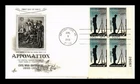 Dr Jim Stamps FDC Appomattox Civil War Centennial Plate Block Artcraft Cachet