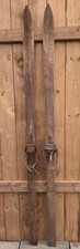Antique Vintage Wooden Brown Snow Skis 76