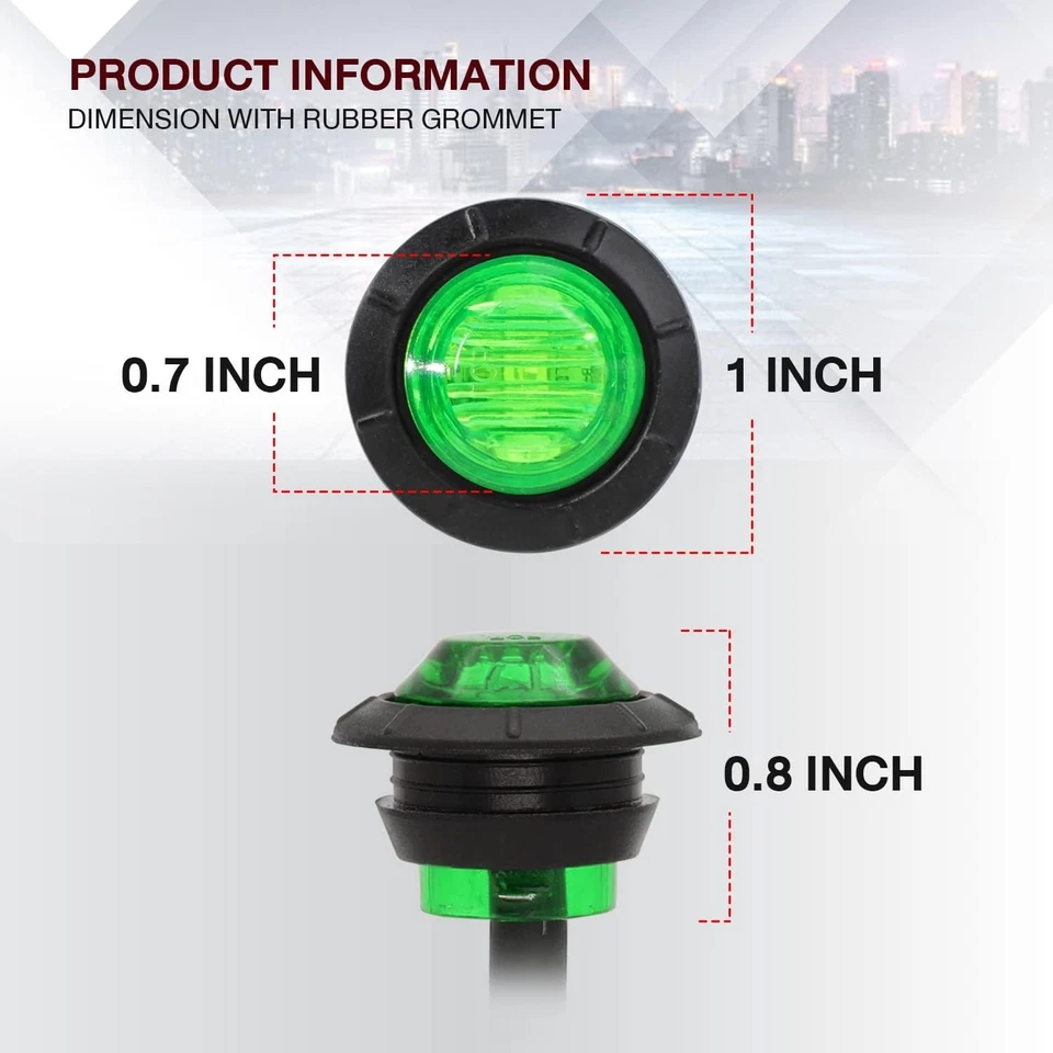 TMH (Pack of 20 3/4 Inch Round Green & Red LED (10 PCS) + - Image 3 of 4