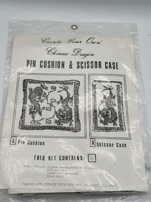 Create Your Own Chinese Dragon Pin Cushion Needlepoint Kit