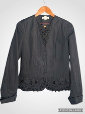 Coldwater Creek Black Embellished Blazer Size 10