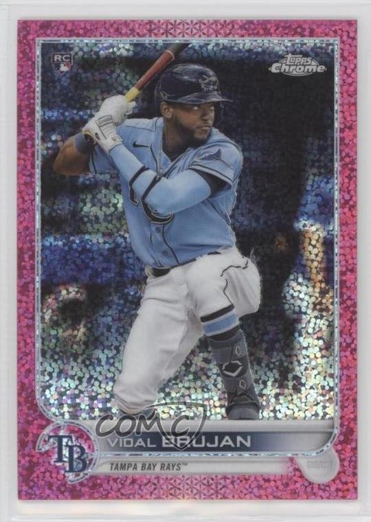 2022 Topps Chrome Magenta Speckle Refractor 213/350 Vidal Brujan #134 17oo