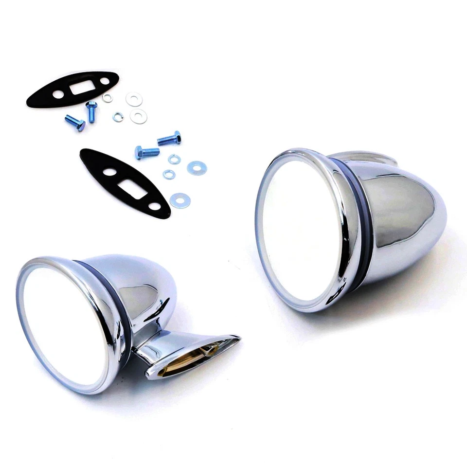 TRIUMPH TR4 TR4A TR5 GT6 TR250 NEW PAIR CHROME DOOR MIRRORS ( 2 PIECES ) LH / RH - Image 4 of 4