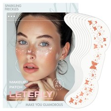 Leterly 24 Pcs Glitter Freckles Face Tattoo,Rose Gold QBT-22-Rose