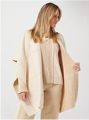 Marla Wynne Wende Schal Halstuch weicher Strick Poncho Topper Neu Gr. M/L