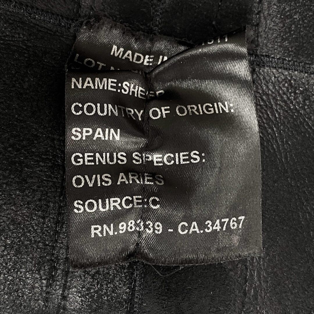 38b9 Vintage PRADA Real Fur Coat Mouton Leather Long Black Sheep Used AYAN-0 thumbnail 9