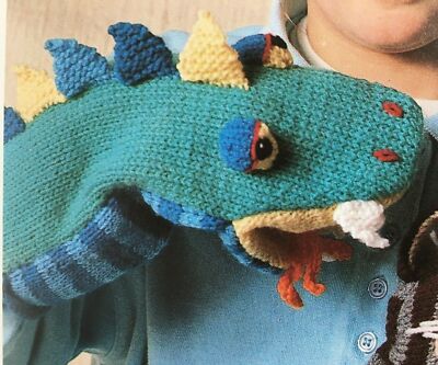 Selbst bedruckte Strickanleitung - Drache Handpuppe Stofftier - 0100