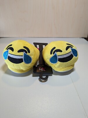 Olivia Miller Girls Comfy Crying/ Laugh Emoji Slippers - LOL Cry Tears