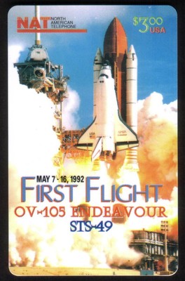 Erste Flug Endeavour STS-49 Nasa Raum Shuttle Handy Karte