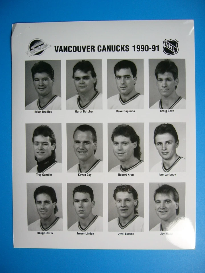 PANEL DE FOTOS DE PRENSA DE HOCKEY 1990/91 TREVOR LINDEN KIRK MCLEAN NOVATO AUTÓGRAFO AUTOMÁTICO Foto 4 de 4