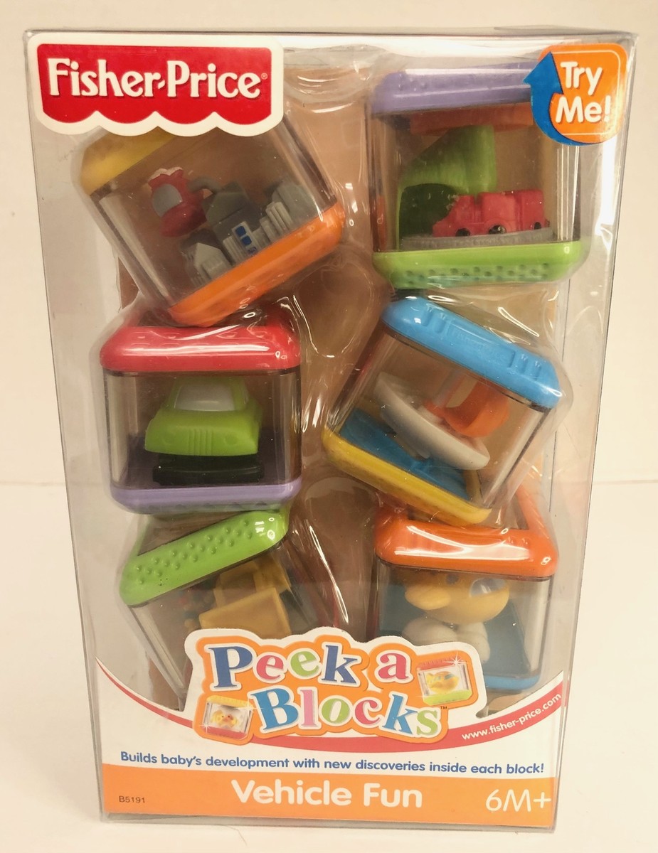 2003 Fisher Price Peek A Blocks VEHICLE FUN Developmental Toys NEW