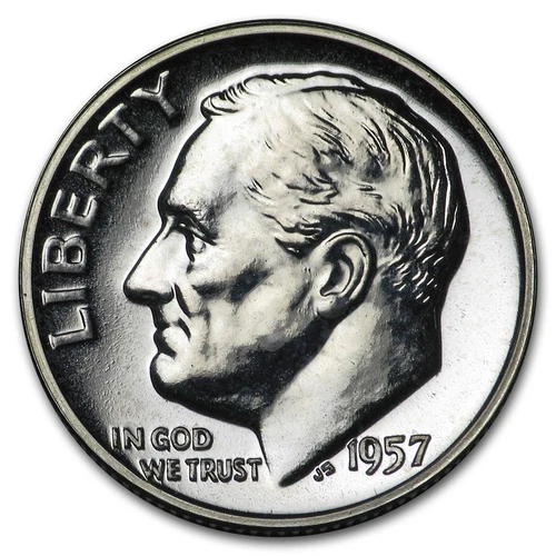1957 P Roosevelt Dime Proof 90% Silver