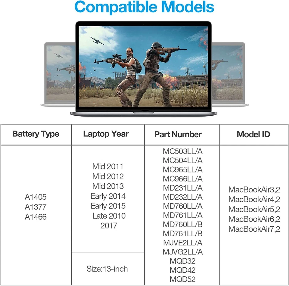 A1405 A1466 Akku Für Apple MacBook Air 13" A1496 A1369 2012 2013 2014 2015 2017 - Bild 4 von 4