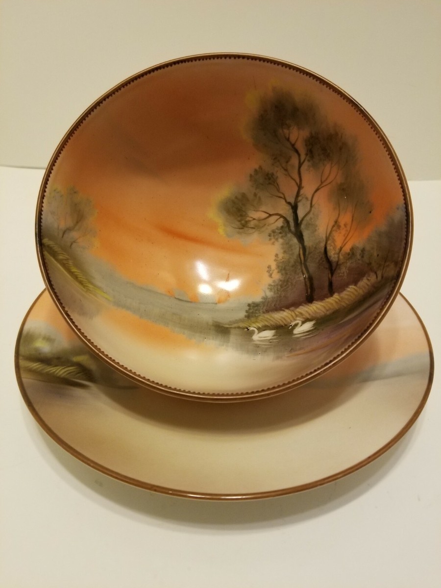 Vintage Display Noritake Handpainted Footed Bowl Dish 6½