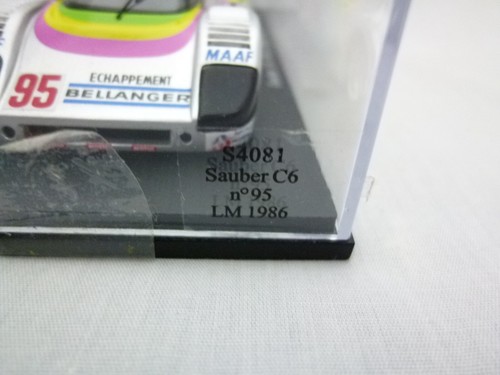 Spark 1:43 Sauber C6 #95 R.Bassaler-D.Lacaud-Y.Tapy Le Mans 1986 S4081 Diecast - Picture 10 of 12