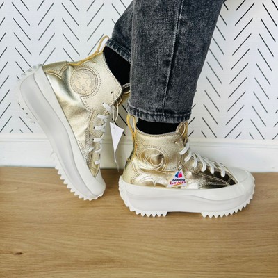  Converse 10.5 Women's Shoes Run Star Hike Hi Platform Western Gold A10333C New