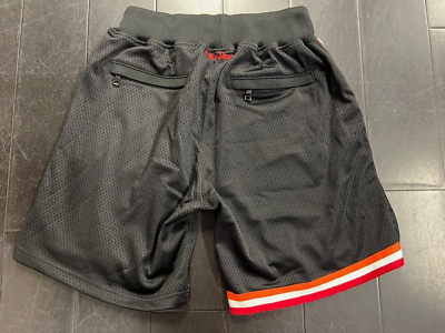 Just Don Miami Heat 1996-97 Stitched Black Basketball Shorts Size