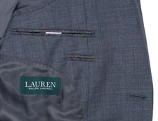 RALPH LAUREN 100% WOOL 46 R BLAZER SUIT JACKET SPORT COAT SHARKSKIN FLEX STRETCH