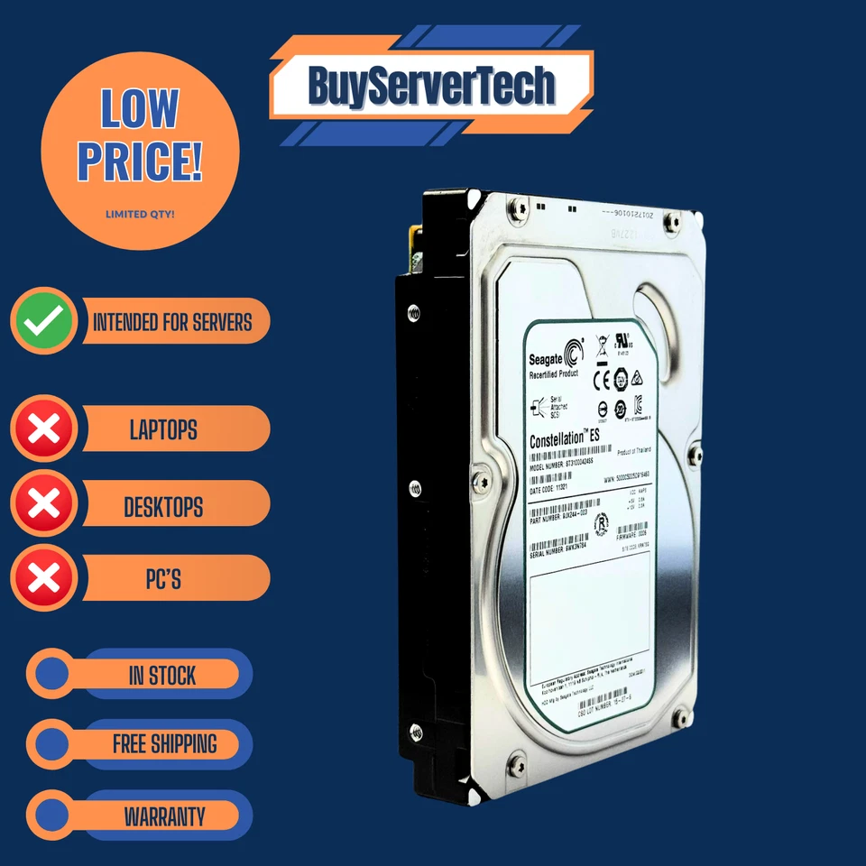 Seagate ST31000424SS 1TB 7200RPM SAS 6Gbps 3.5" HDD | 9JX244-003 | 0 Hours | 1YR - Image 4 of 4