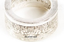 Aztec Calendar Handcrafted Ring from 1oz .999 Fine Silver Round - Polished Finsh