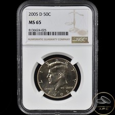 2005 D Kennedy Half Dollar NGC MS 65 High Grade Clad Beauty