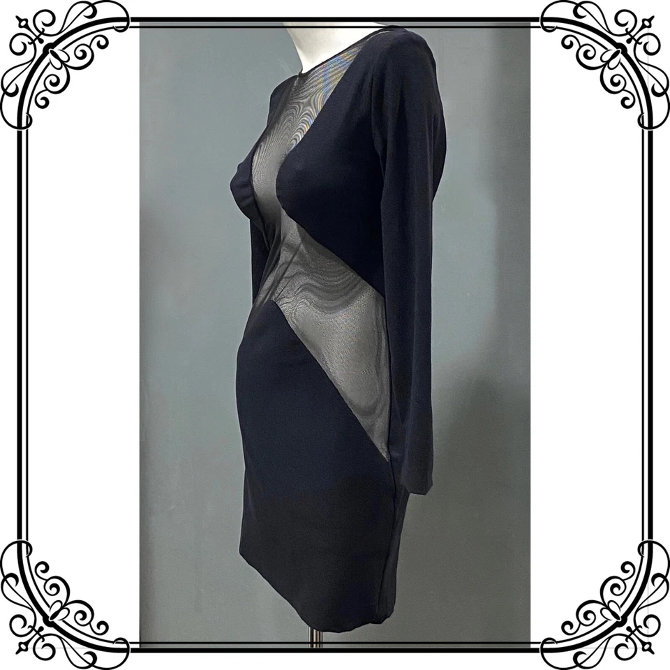 Vestido ADOLFO SANCHEZ Elegante y Sexy Corte Malla Lana - Talla S / Nuevo sin Etiquetas Foto 4 de 4