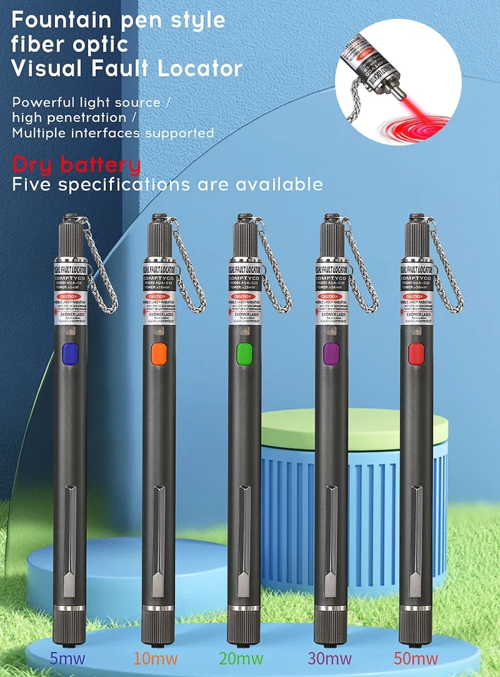 New 5KM-50KM Visual Fault Locators VFL Red light source FTTH Fiber testing pen - Image 2 of 4