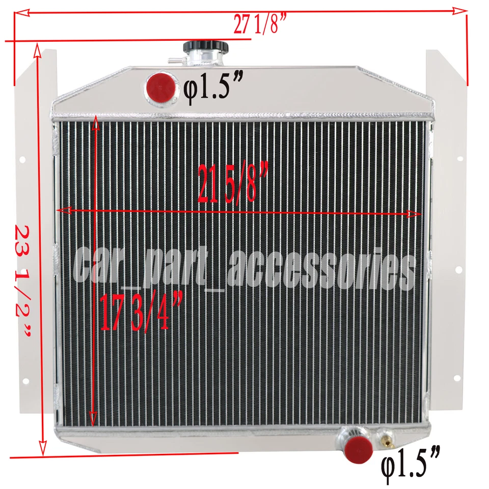 Aluminum 3 Rows Radiator For 1949-1952 Studebaker Champion Commander 2R5/6/10/11 Foto 4 de 4