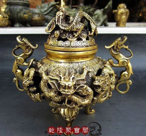 Dragon Bronze Antique Chinese Incense Burners