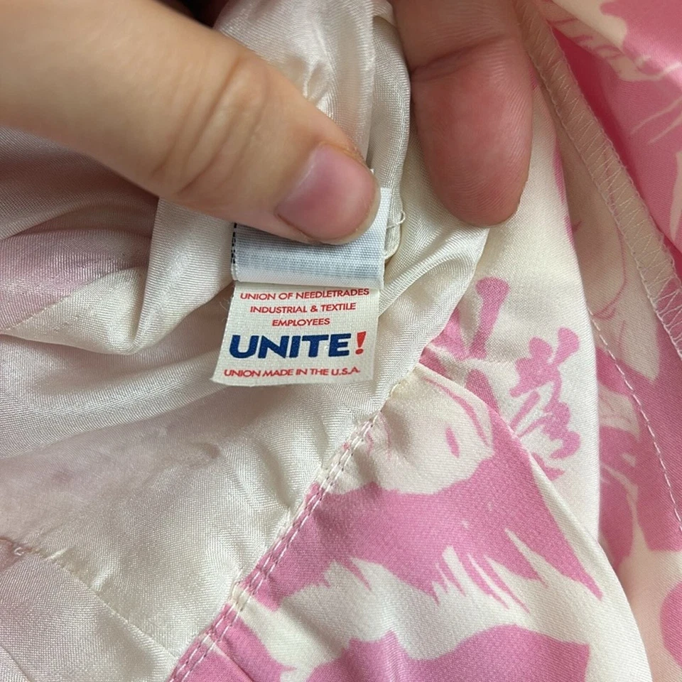 Falda Oscar De La Renta Vintage Rosa Estampado Seda Foto 4 de 4