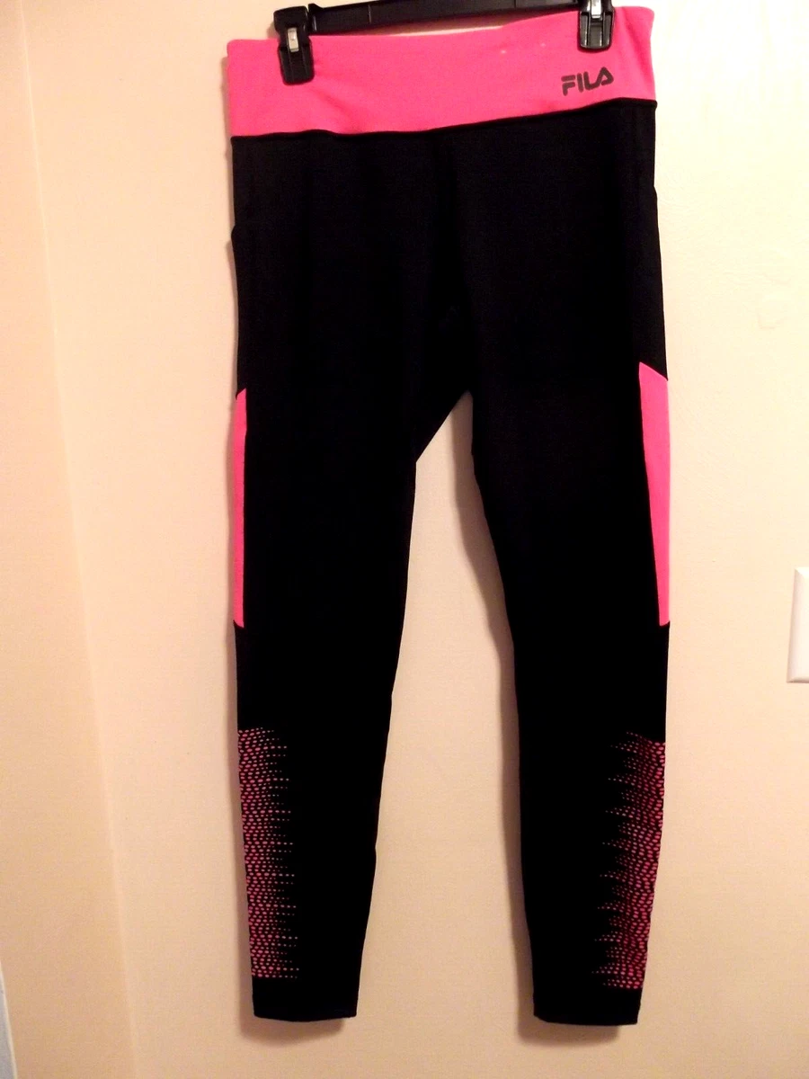 Women's Fila Sport Live In Motion Black & Pink Leggings Size M