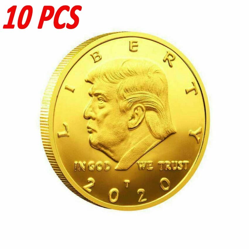10PCS 2020 Challenge Gold Coin Donald Trump President Collectibles