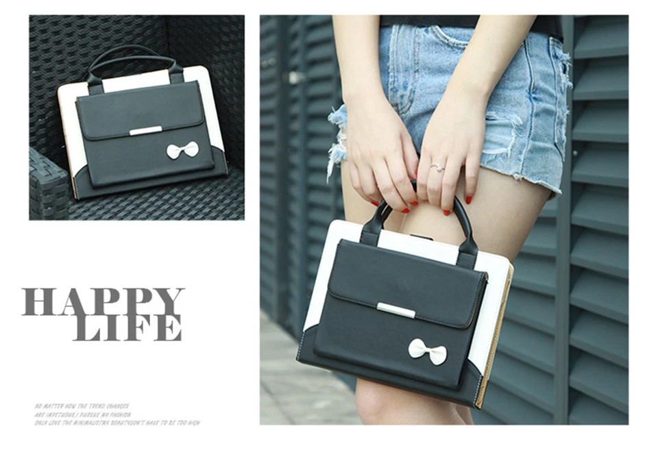 Funda protectora de cuero con soporte para bolso de mano de lujo para iPad Pro/mini 2/3/4/Air12 Foto 3 de 4