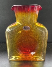 Blenko Glass Water Bottle 384 - Star Seed - Tangerine